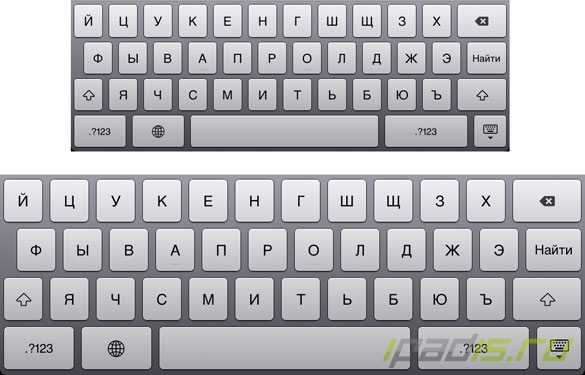 Скрытые символы клавиатуры iPad
