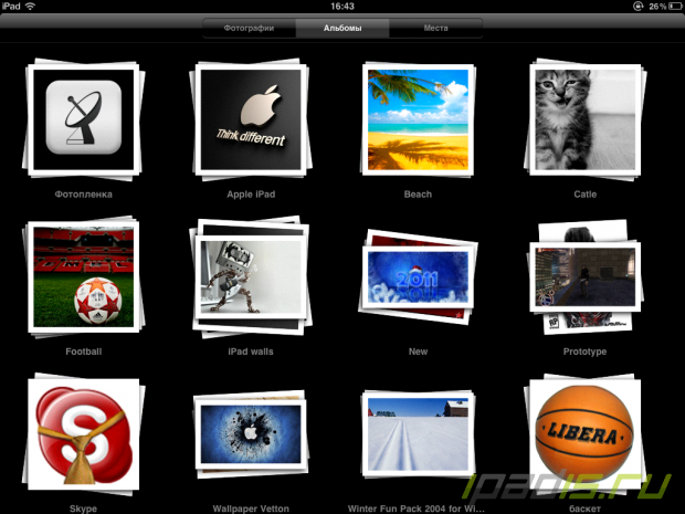 Настройки фотографий на iPad