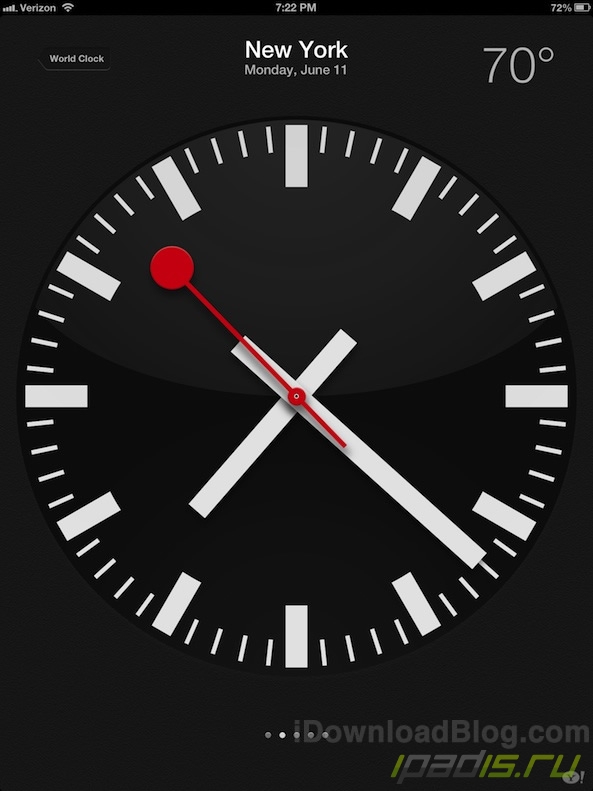 Стандартное приложение "Часы" появятся на iPad