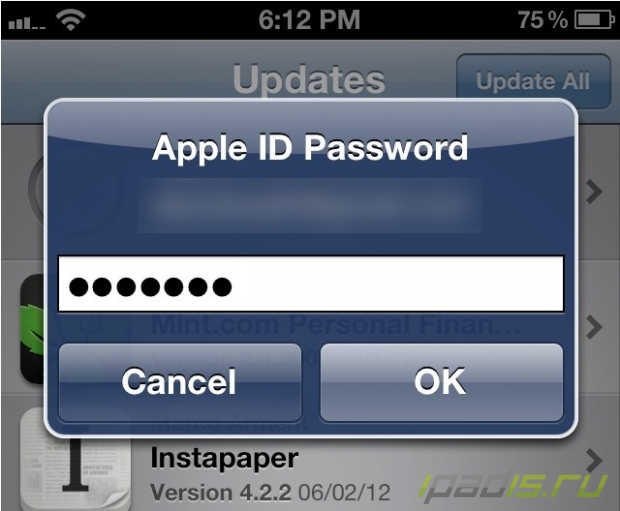 В iOS 6 станет ненужным ввод пароля при загрузке бесплатного софта