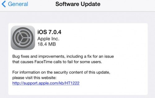 Apple выпустила обновление iOS 7