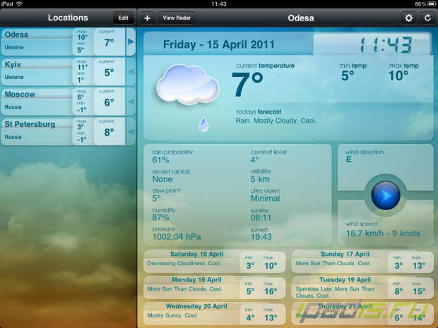 Pocket Weather World HD -     iPad