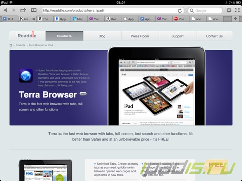 Terra Web Browser:  Safari