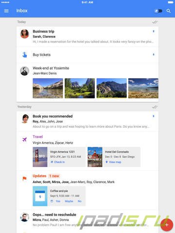 Google представила почту Inbox для iPad